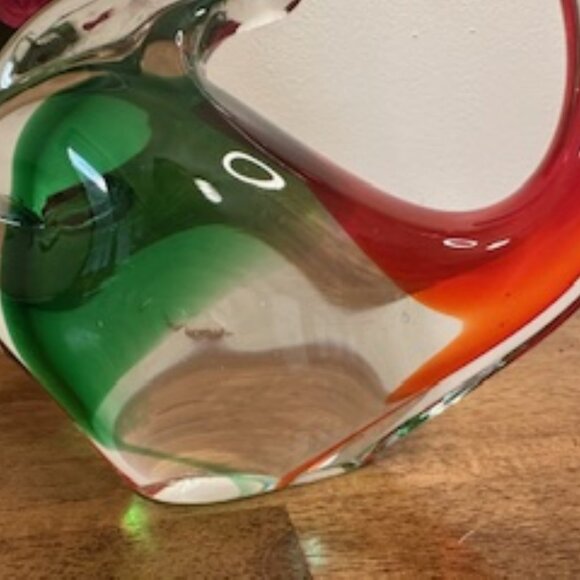 Murano Style Art Glass Fish – Red and Green Aventurine Sculpture - Picture 6 of 6